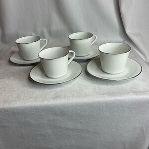 Noritake China Set REINA 6450Q Cups & Saucers Set Of 4